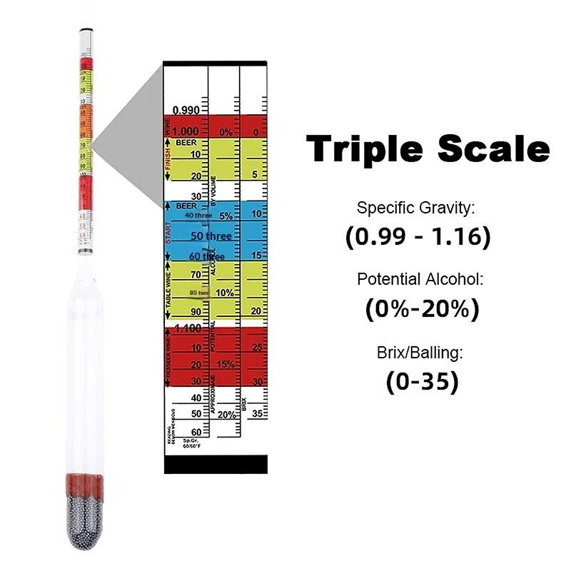 1Pcs Triple Scale Hydrometer A - Wine To Beer Alcohol recension och pris